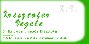 krisztofer vegele business card